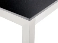 GROSSETO 6 personers Havemøbelsæt Sort/beige Granit Poleret