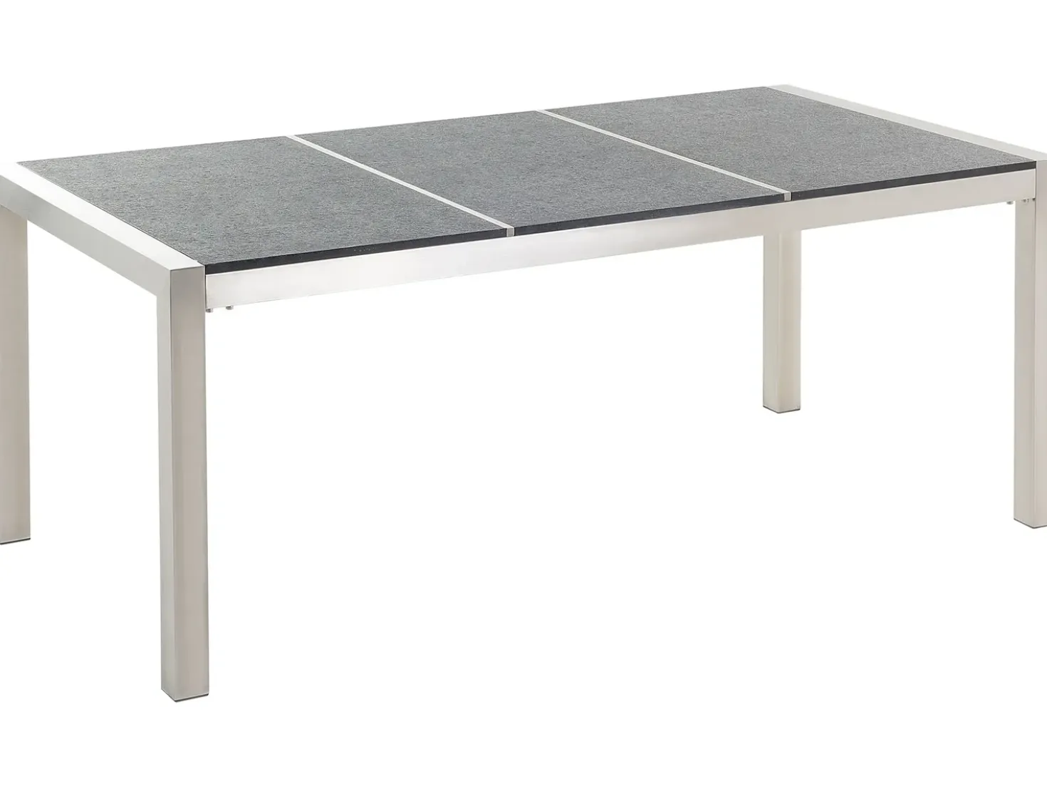 GROSSETO 6 personers Havemøbelsæt Sort/beige Basalt Trippelplade Flammet