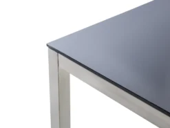 GROSSETO 6 personers Havemøbelsæt Sort/beige Hærdet glas