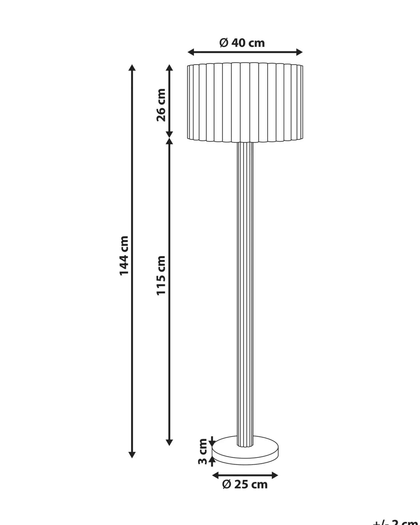 Gulvlampe BELESSA Hør Lys Beige