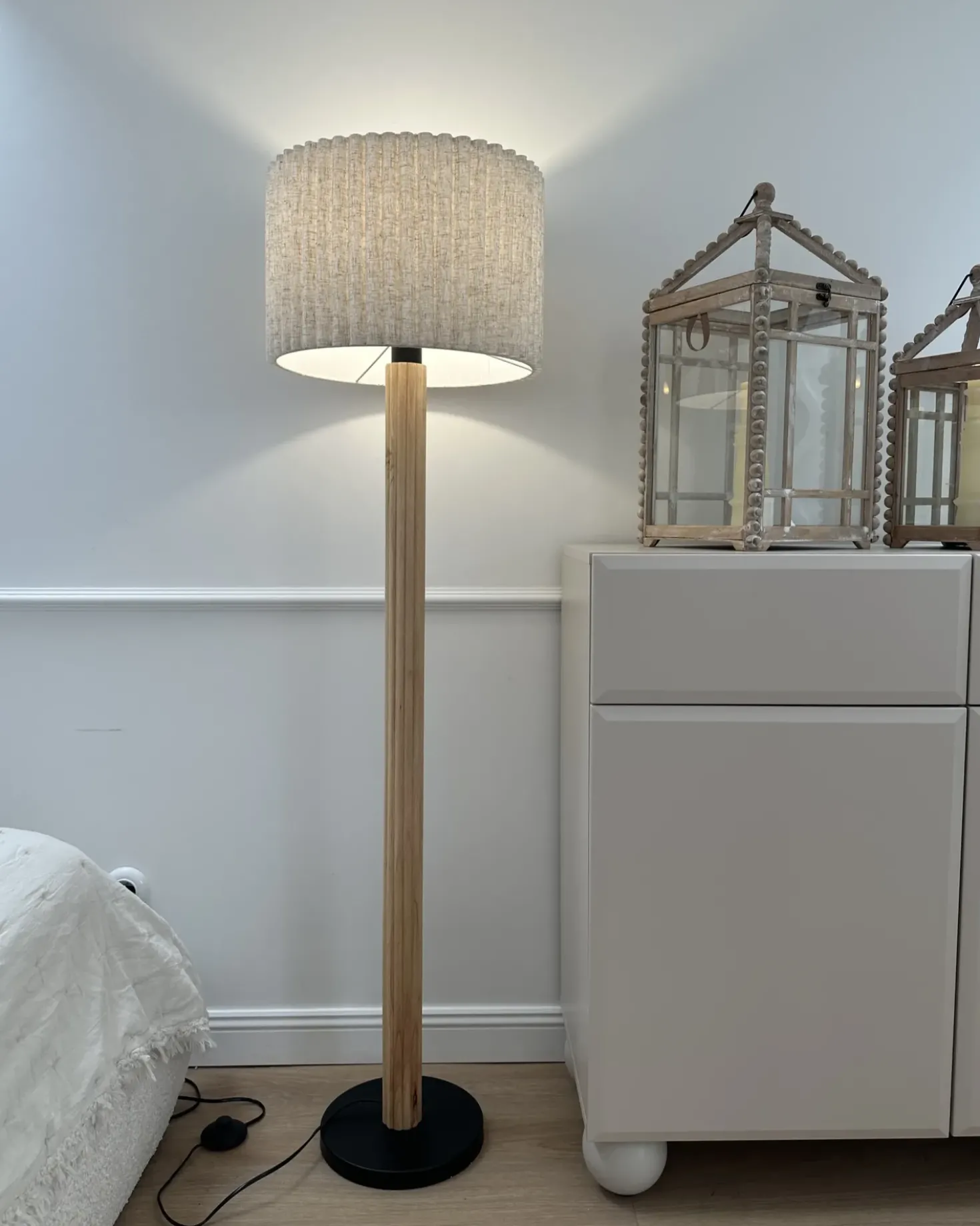 Gulvlampe BELESSA Hør Lys Beige