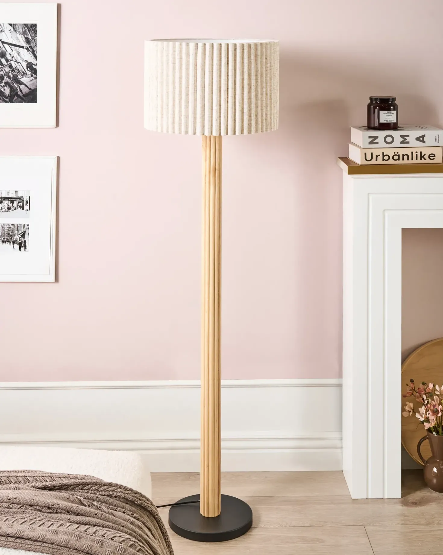 Gulvlampe BELESSA Hør Lys Beige