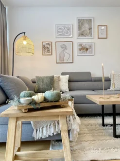 Gulvlampe BERNICA Rattan Naturlig