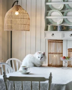 Gulvlampe BERNICA Rattan Naturlig