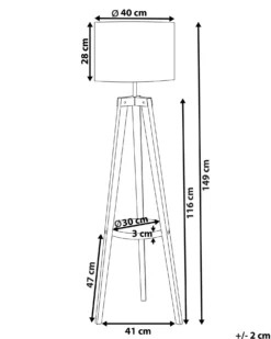 Gulvlampe BLUFF Fyretræ Hvid