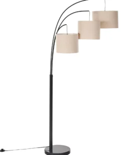 Gulvlampe CARONI Hør Beige