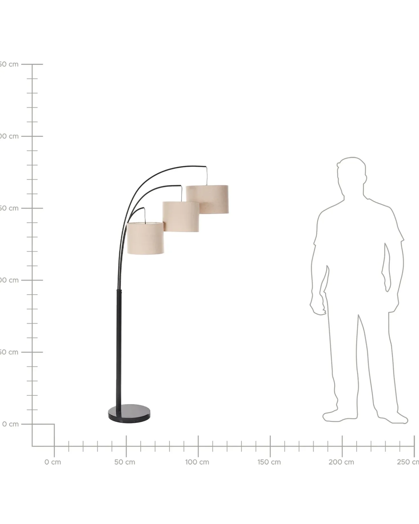 Gulvlampe CARONI Hør Beige