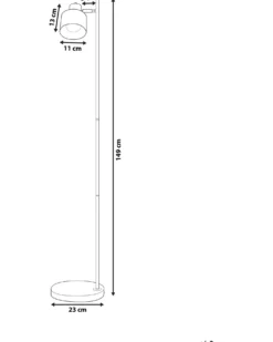 Gulvlampe CORBONES Justerbar Metal Sort