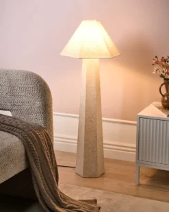 Gulvlampe DEMBI Kunstlinned Lys Beige