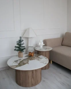 Gulvlampe DEMBI Kunstlinned Lys Beige