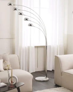 Gulvlampe FLINDERS Justerbar Metal Sølv
