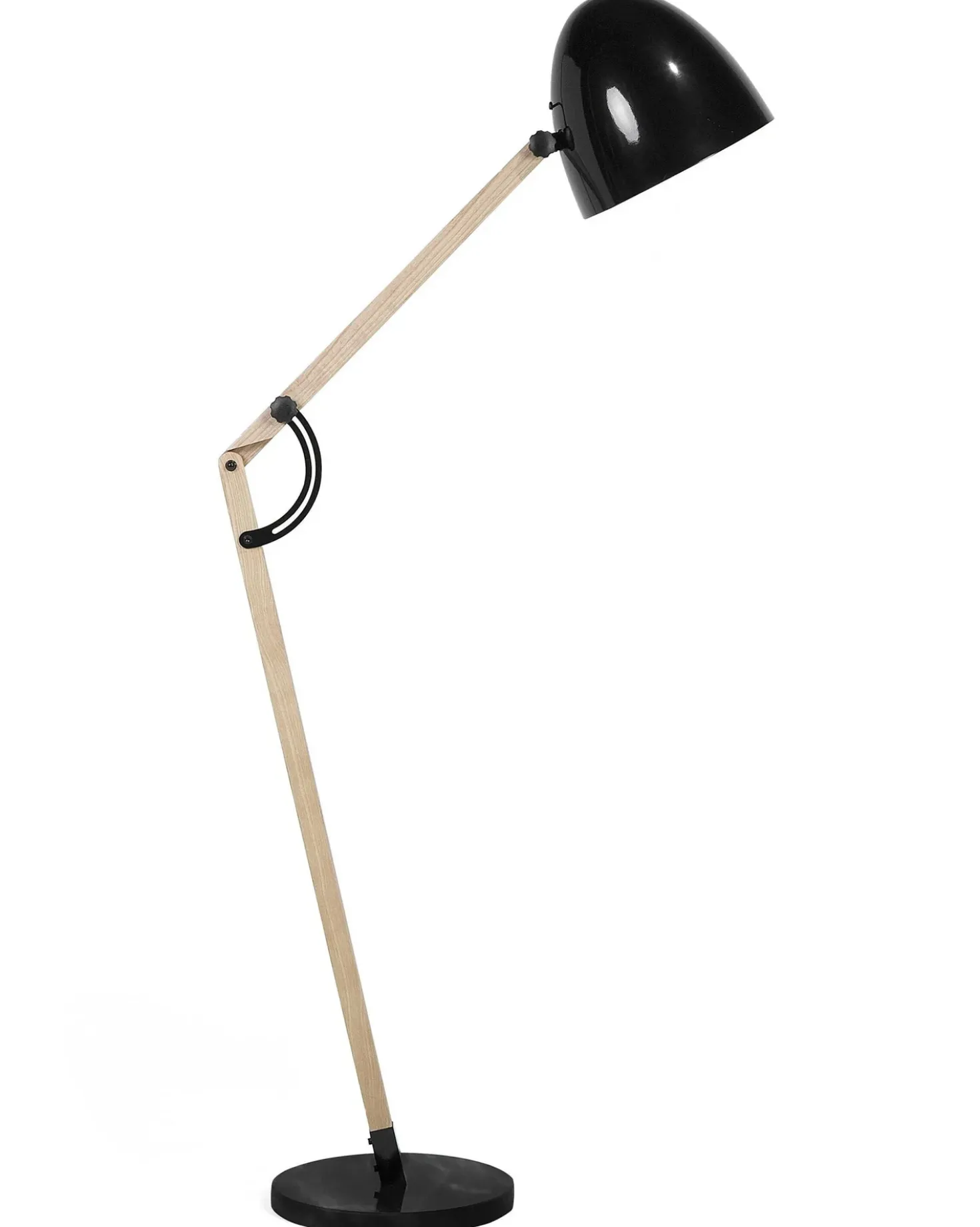 Gulvlampe HETTON Justerbar Egetræ Sort