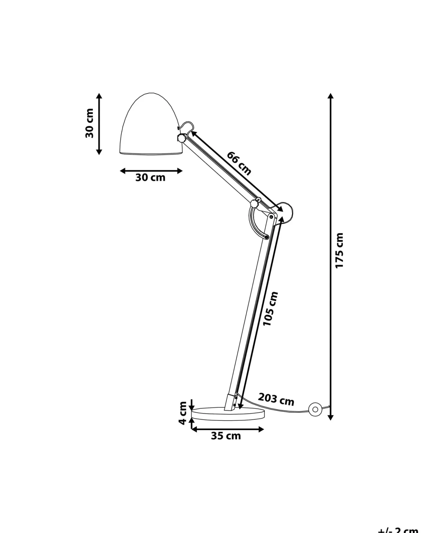 Gulvlampe HETTON Justerbar Egetræ Sort