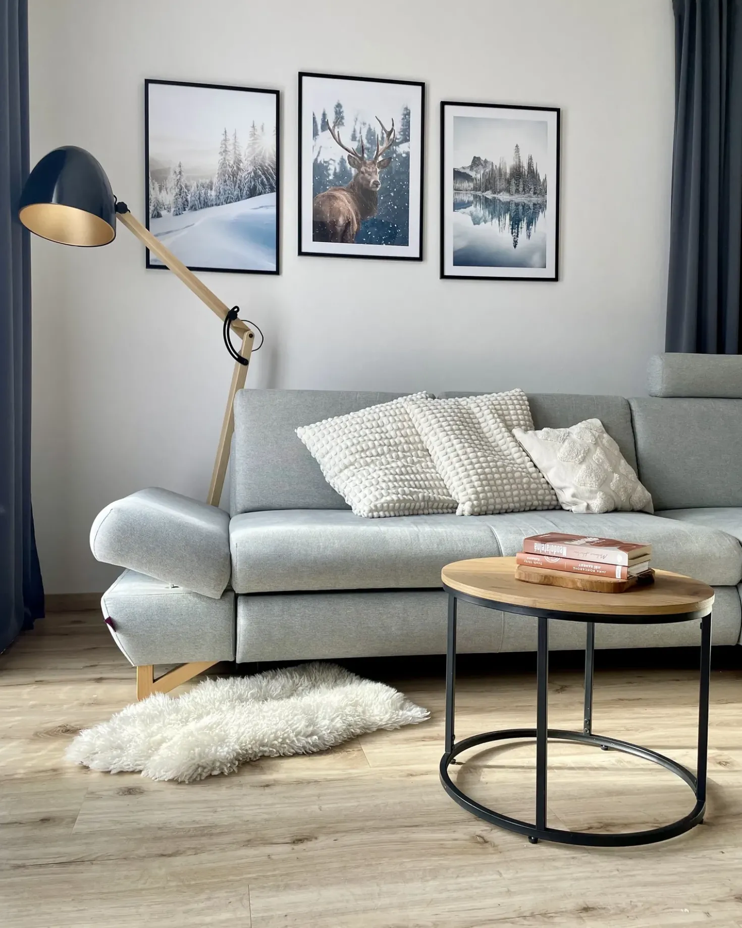 Gulvlampe HETTON Justerbar Egetræ Sort