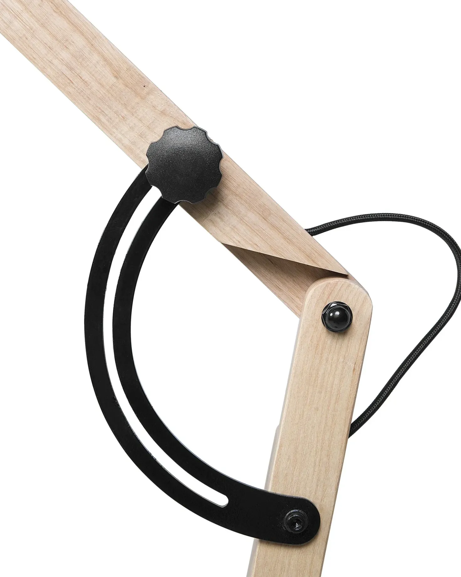 Gulvlampe HETTON Justerbar Egetræ Sort
