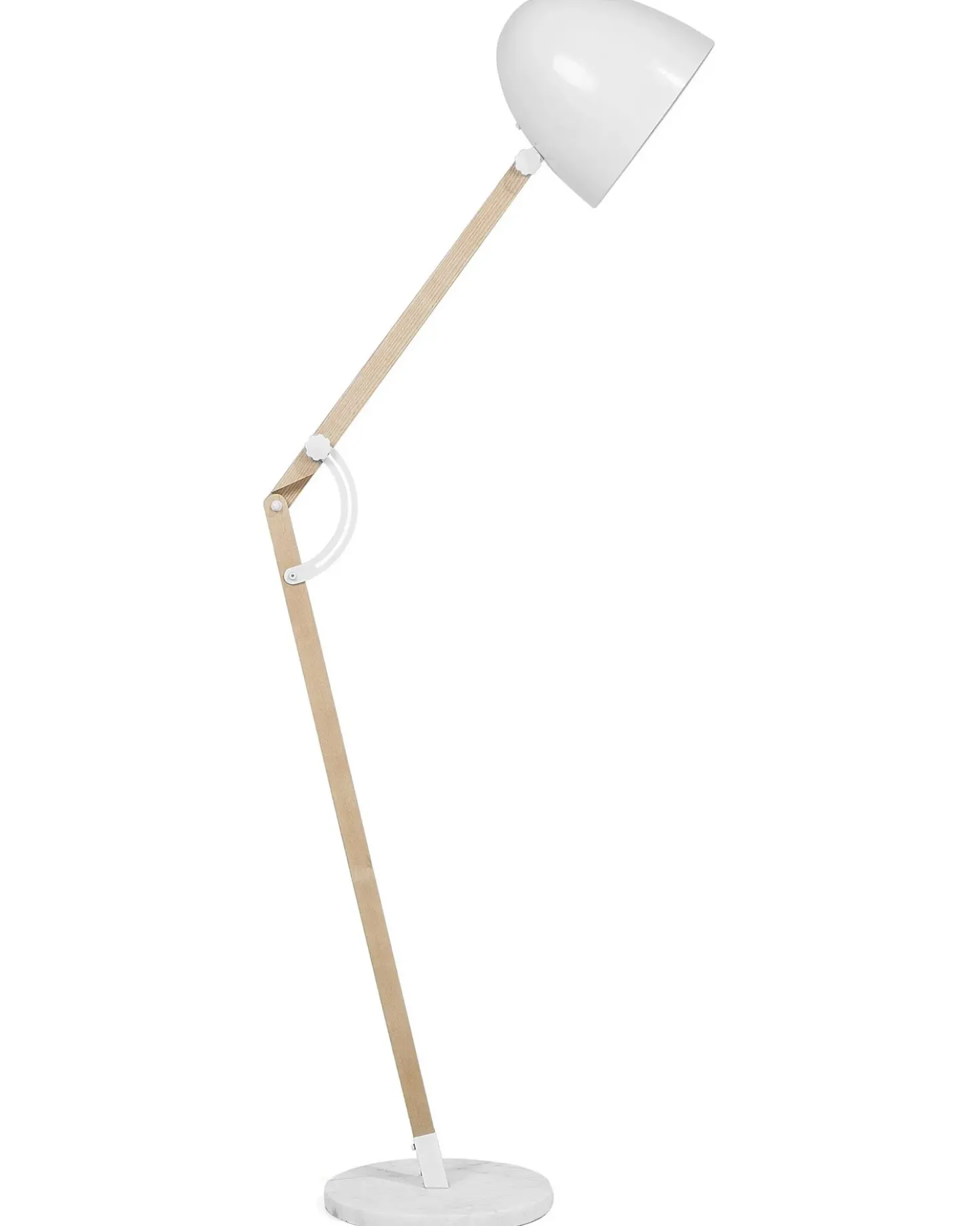Gulvlampe HETTON Justerbar Egetræ Hvid