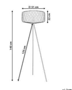 Gulvlampe JAVARI Bambus Brun/sort