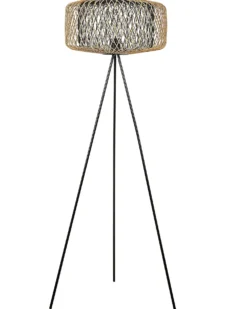 Gulvlampe JAVARI Bambus Brun/sort