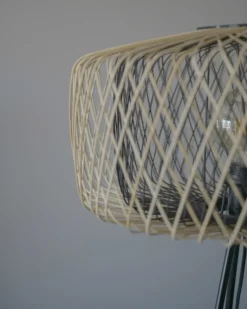 Gulvlampe JAVARI Bambus Brun/sort