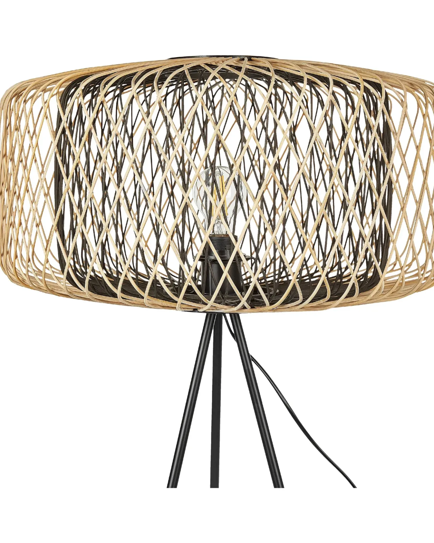 Gulvlampe JAVARI Bambus Brun/sort