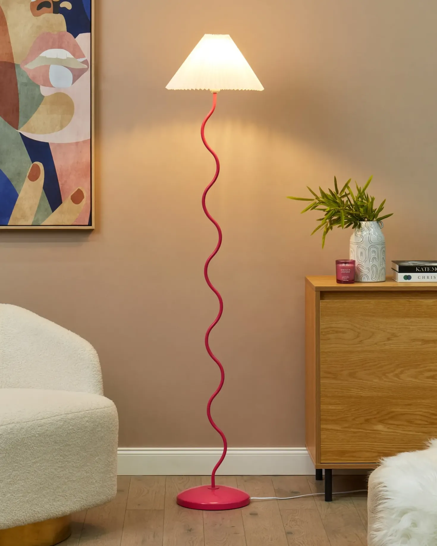 Gulvlampe JIKAWO Metal Lyserød