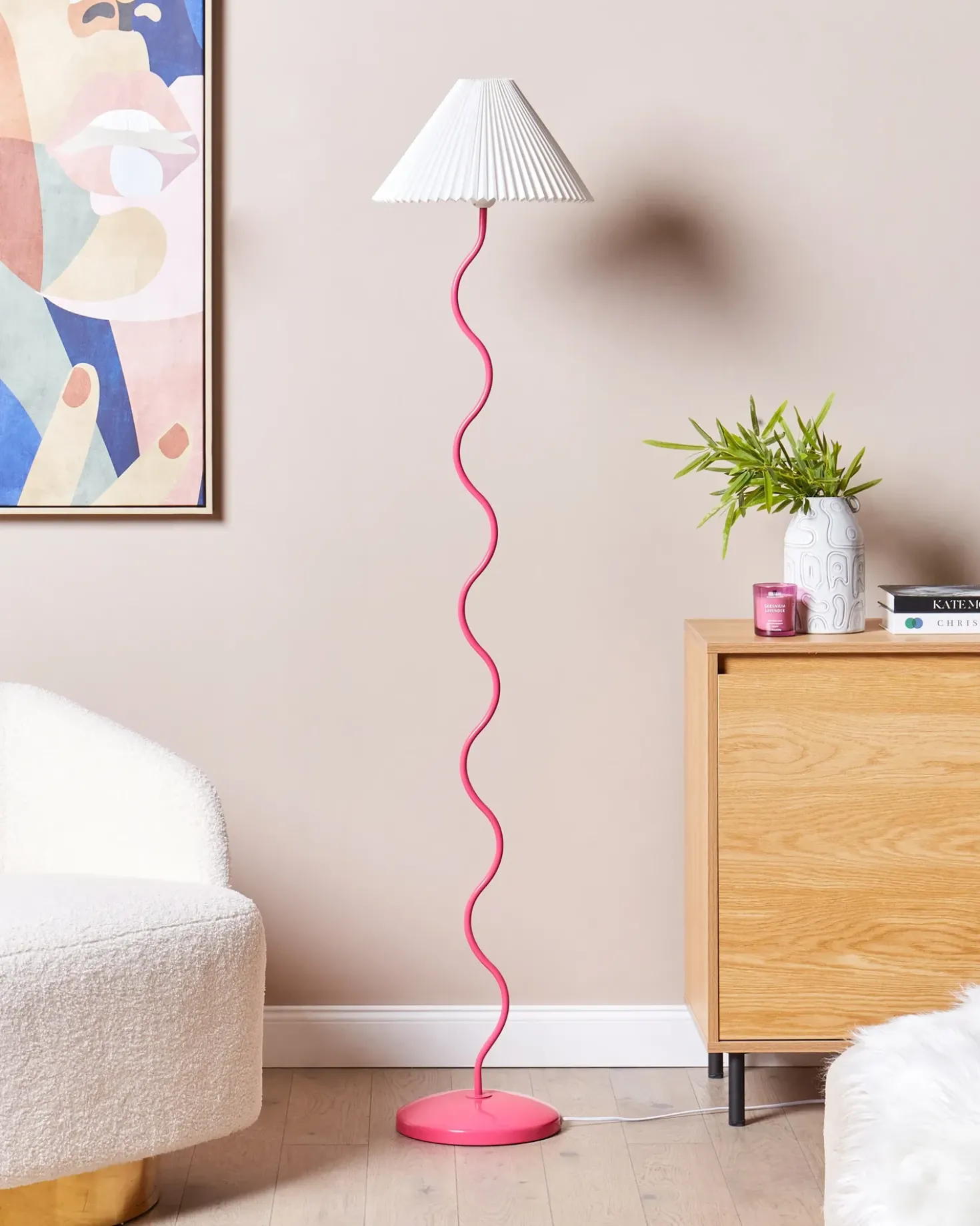Gulvlampe JIKAWO Metal Lyserød
