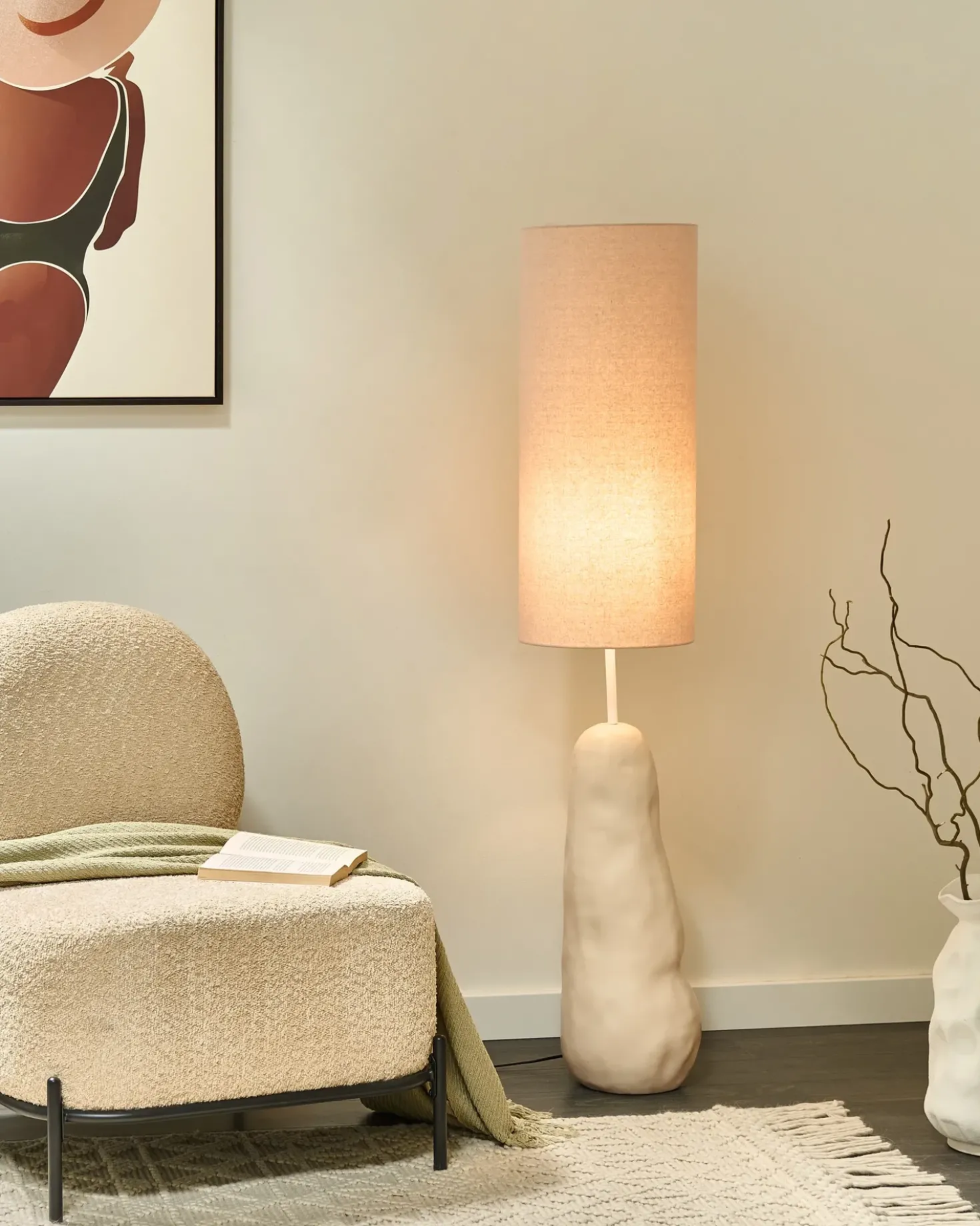 Gulvlampe SELB Keramik Lys Beige