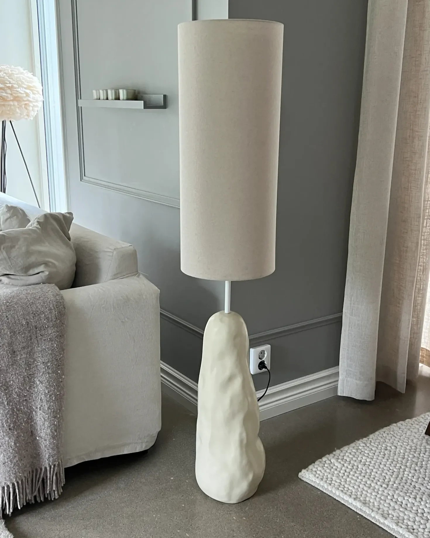 Gulvlampe SELB Keramik Lys Beige