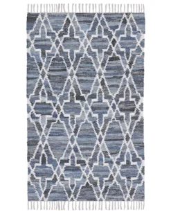 Gulvtæppe ADIYAMAN Blå 140 x 200 cm Bomuld