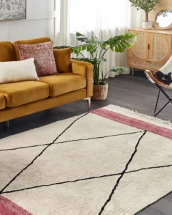 Gulvtæppe AFSAR Lys Beige 160 x 230 cm Bomuld