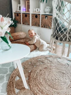 Gulvtæppe AHLAT Beige ø 120 cm Jute
