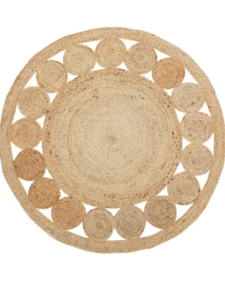 Gulvtæppe AHLAT Beige ø 120 cm Jute