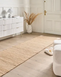 Gulvtæppe AMRAVATI Lys Beige 80 x 300 cm Jute
