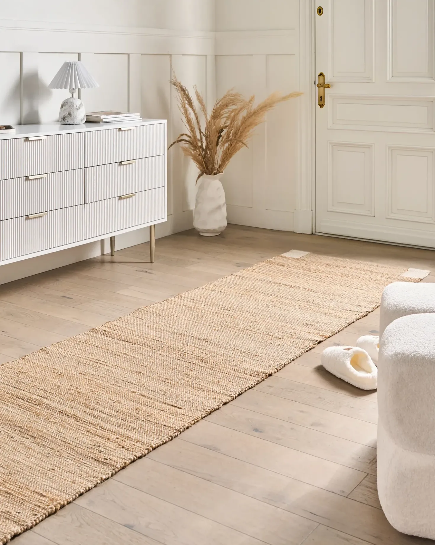 Gulvtæppe AMRAVATI Lys Beige 80 x 300 cm Jute
