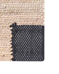 Gulvtæppe AMRAVATI Sort/beige 80 x 300 cm Jute