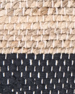 Gulvtæppe AMRAVATI Sort/beige 80 x 300 cm Jute