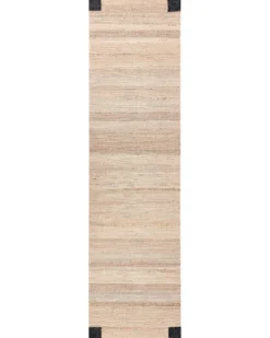 Gulvtæppe AMRAVATI Sort/beige 80 x 300 cm Jute