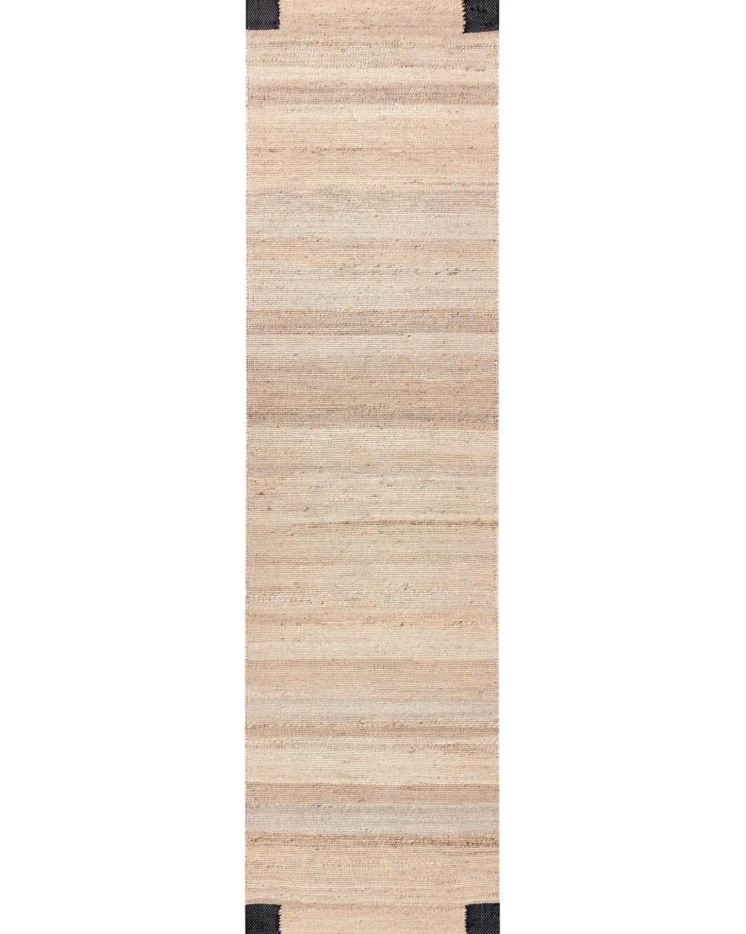 Gulvtæppe AMRAVATI Sort/beige 80 x 300 cm Jute