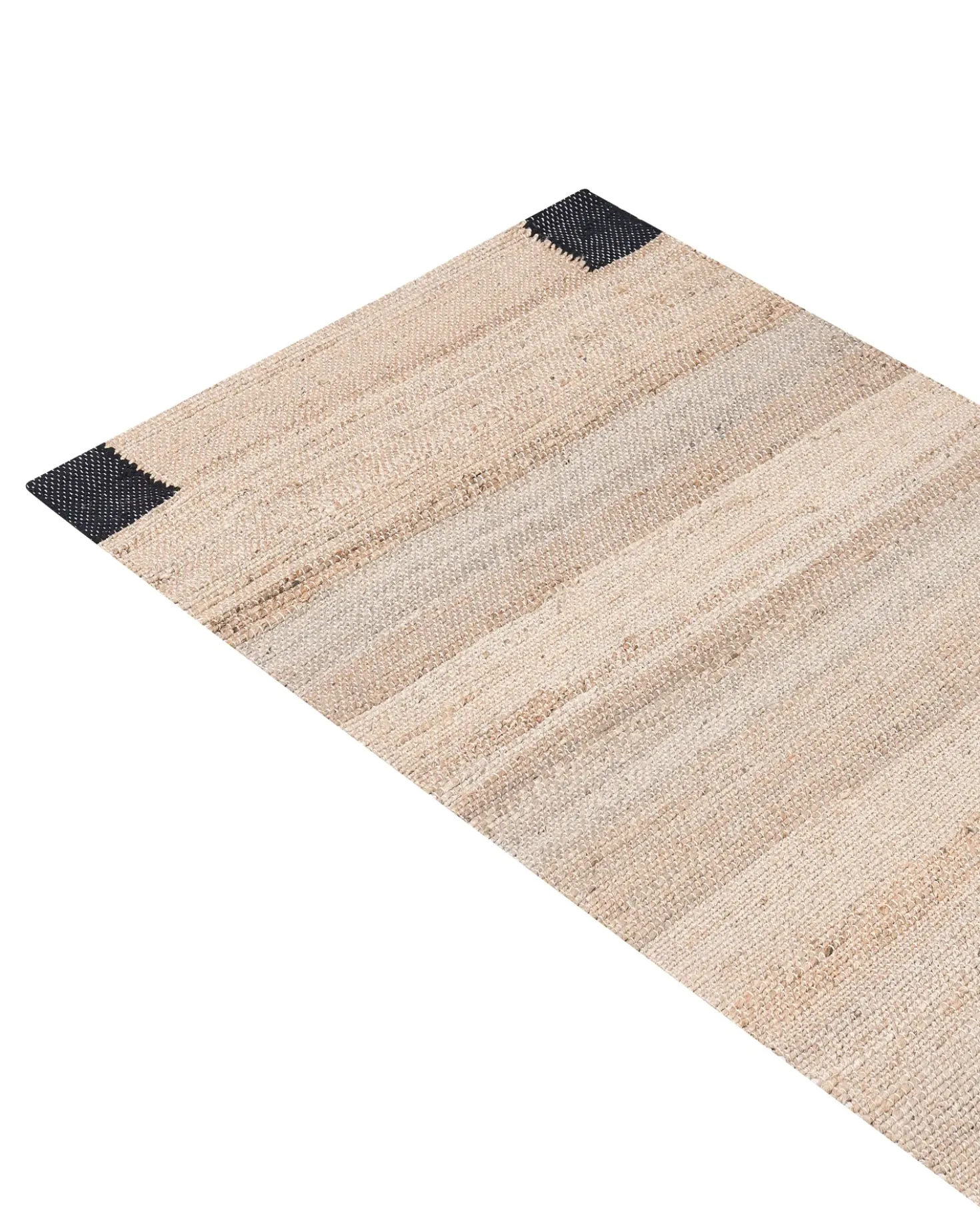 Gulvtæppe AMRAVATI Sort/beige 80 x 300 cm Jute