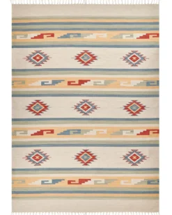 Gulvtæppe APARAN Beige 200 x 300 cm Bomuld Kelim