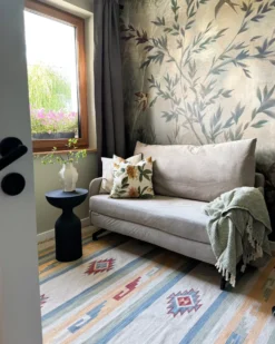 Gulvtæppe APARAN Beige 200 x 300 cm Bomuld Kelim