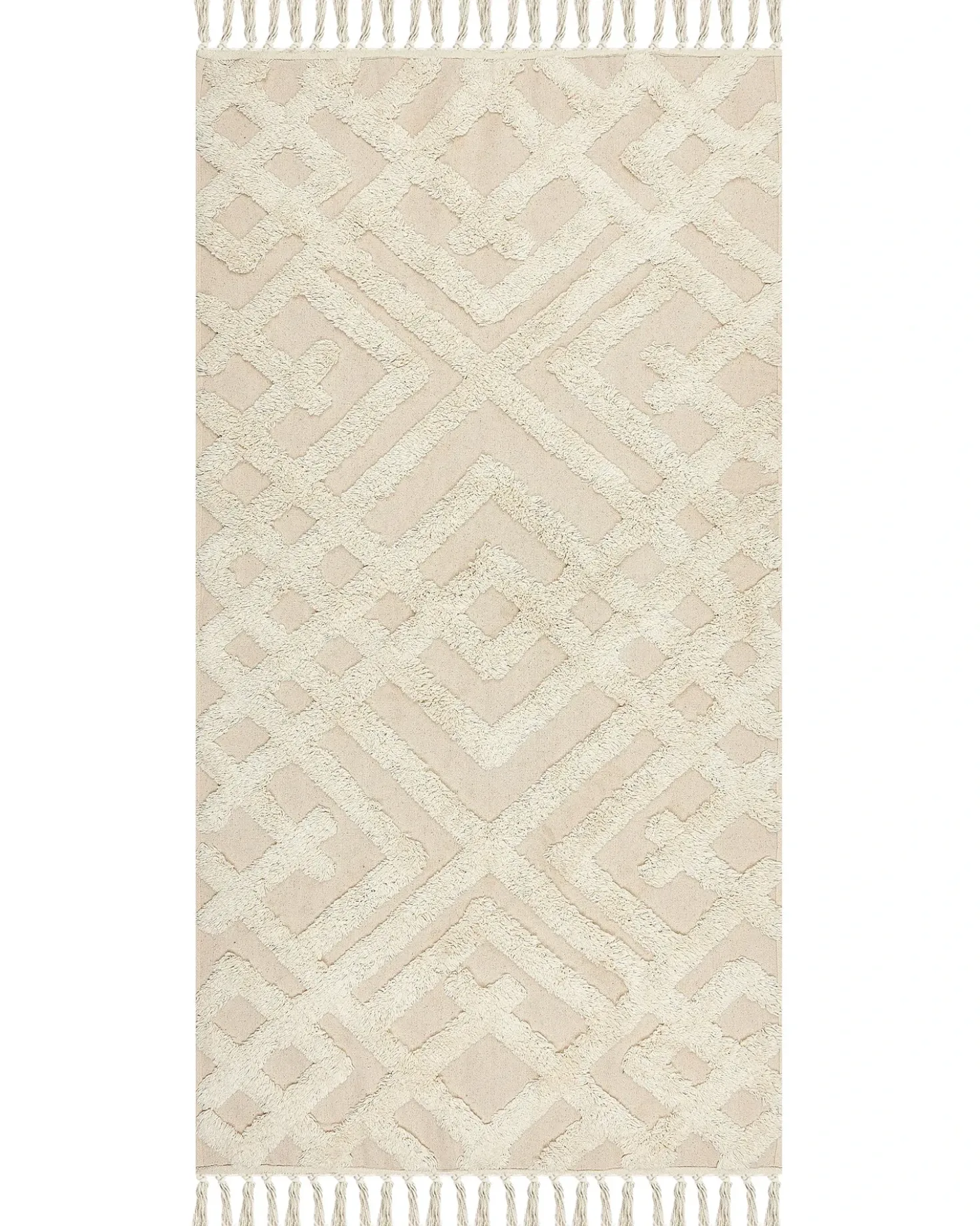 Gulvtæppe ARDAHAN Beige 80 x 150 cm Bomuld