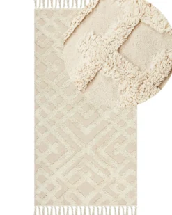 Gulvtæppe ARDAHAN Beige 80 x 150 cm Bomuld