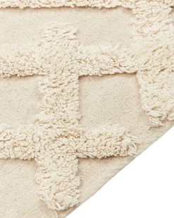 Gulvtæppe ARDAHAN Beige 80 x 150 cm Bomuld