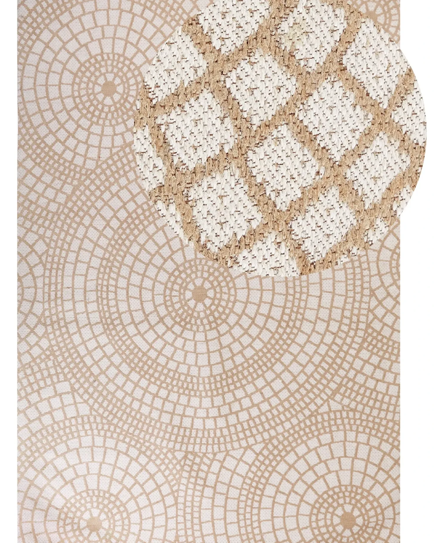 Gulvtæppe ARIBA Hvid Beige 160 x 230 cm Jute