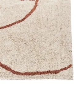 Gulvtæppe AVDAN Beige 200 x 200 cm Bomuld