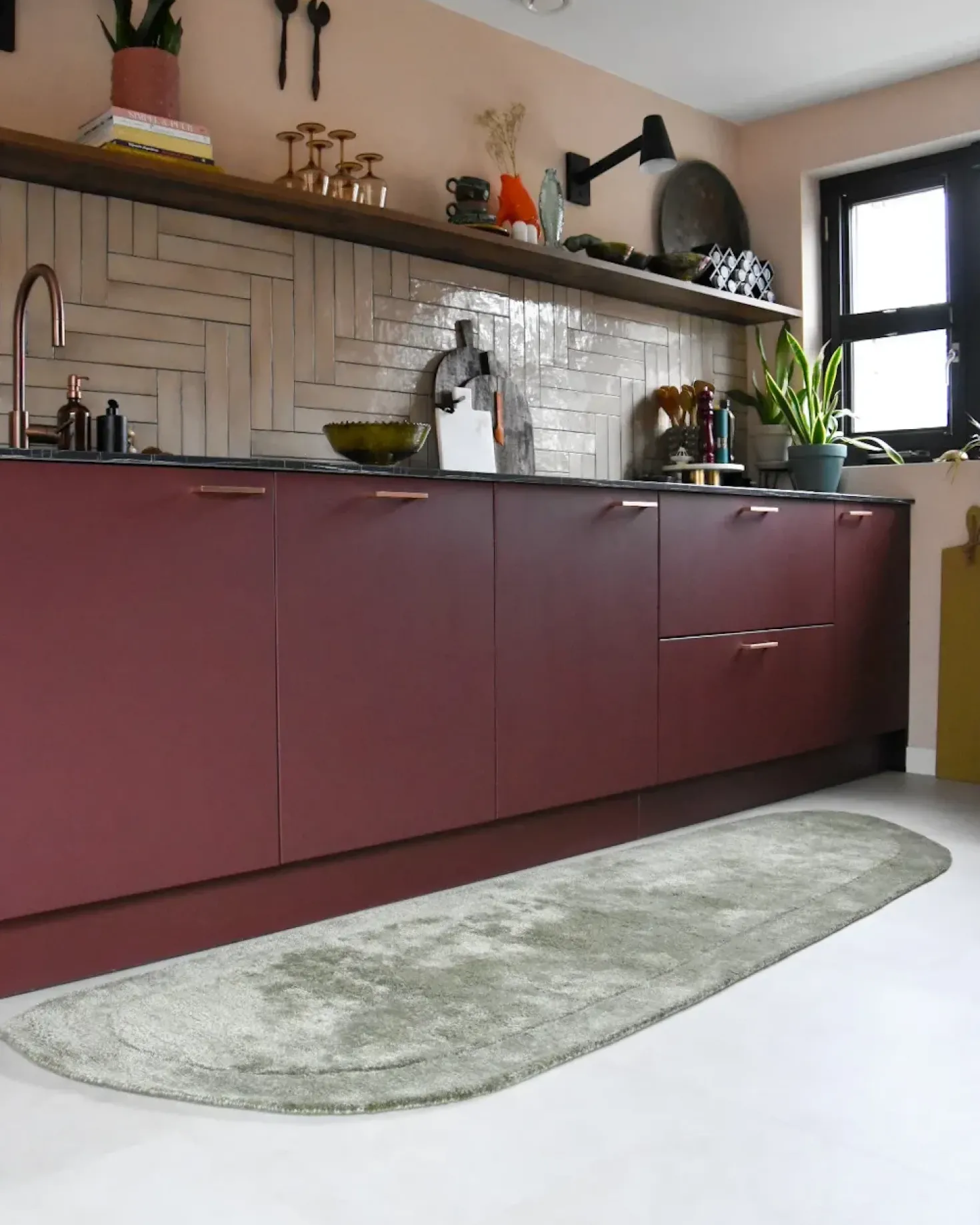 Gulvtæppe BERANI Lys Beige 80 x 250 cm Viskose