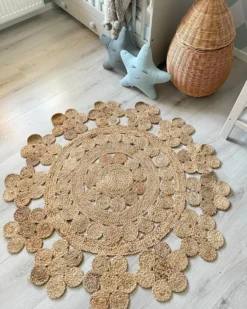 Gulvtæppe BIRECIK Beige ø 120 cm Jute