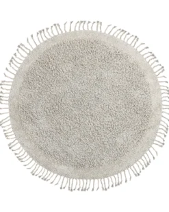 Gulvtæppe BITLIS Lys Beige ø 140 cm Bomuld