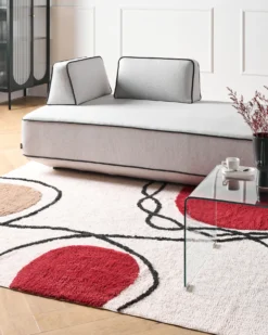 Gulvtæppe BOLAT Beige 160 x 230 cm Bomuld